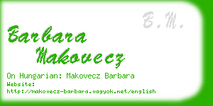 barbara makovecz business card